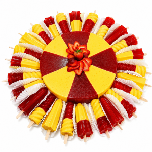 gelapaletas de rompope y fresa